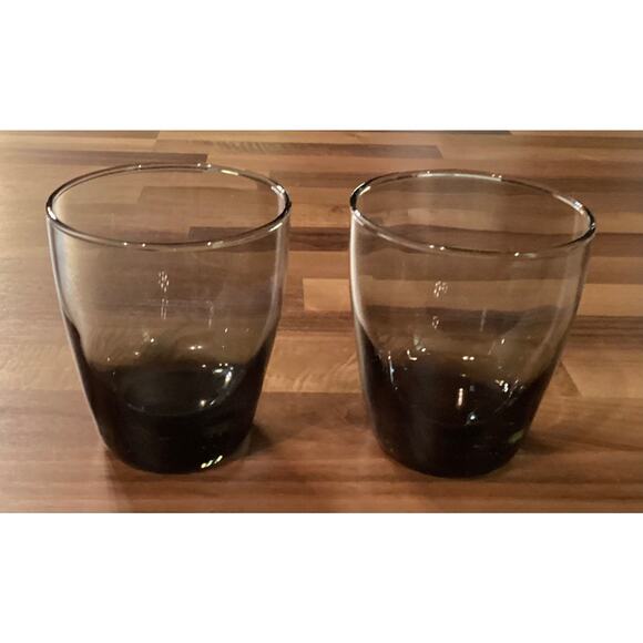 Set of 2 Vintage Libbey Smoke Gray 14 oz Glass Tumblers Weighted Bottom 4” - Picture 8 of 11